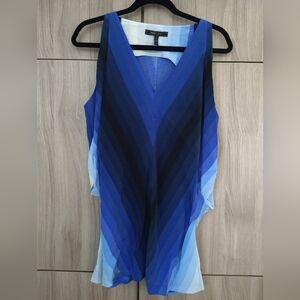 BCBGMaxAzria Blue and White Dress